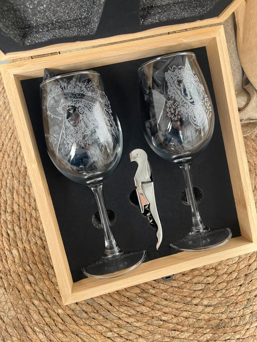 Set de vino Virgen del Rocío y Virgen del Rocío Pastora